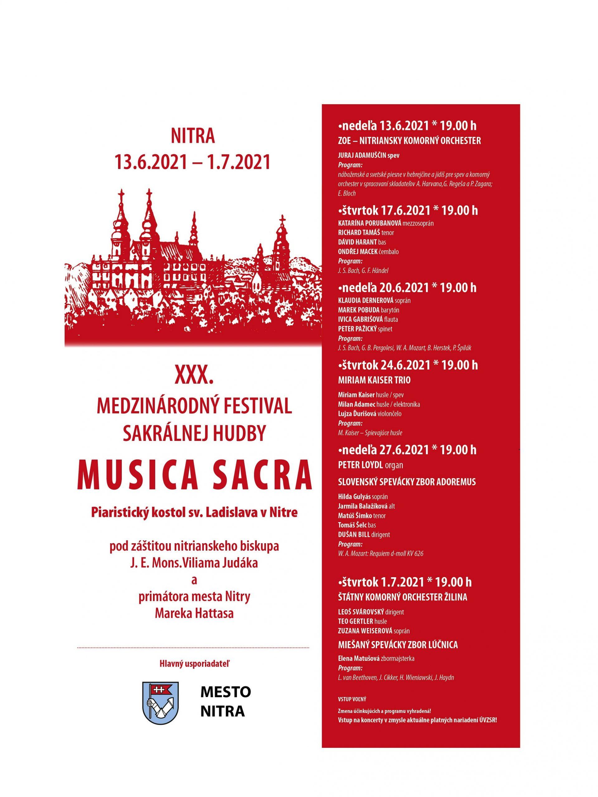 Nitra, festival, Musica Sacra, plagat
