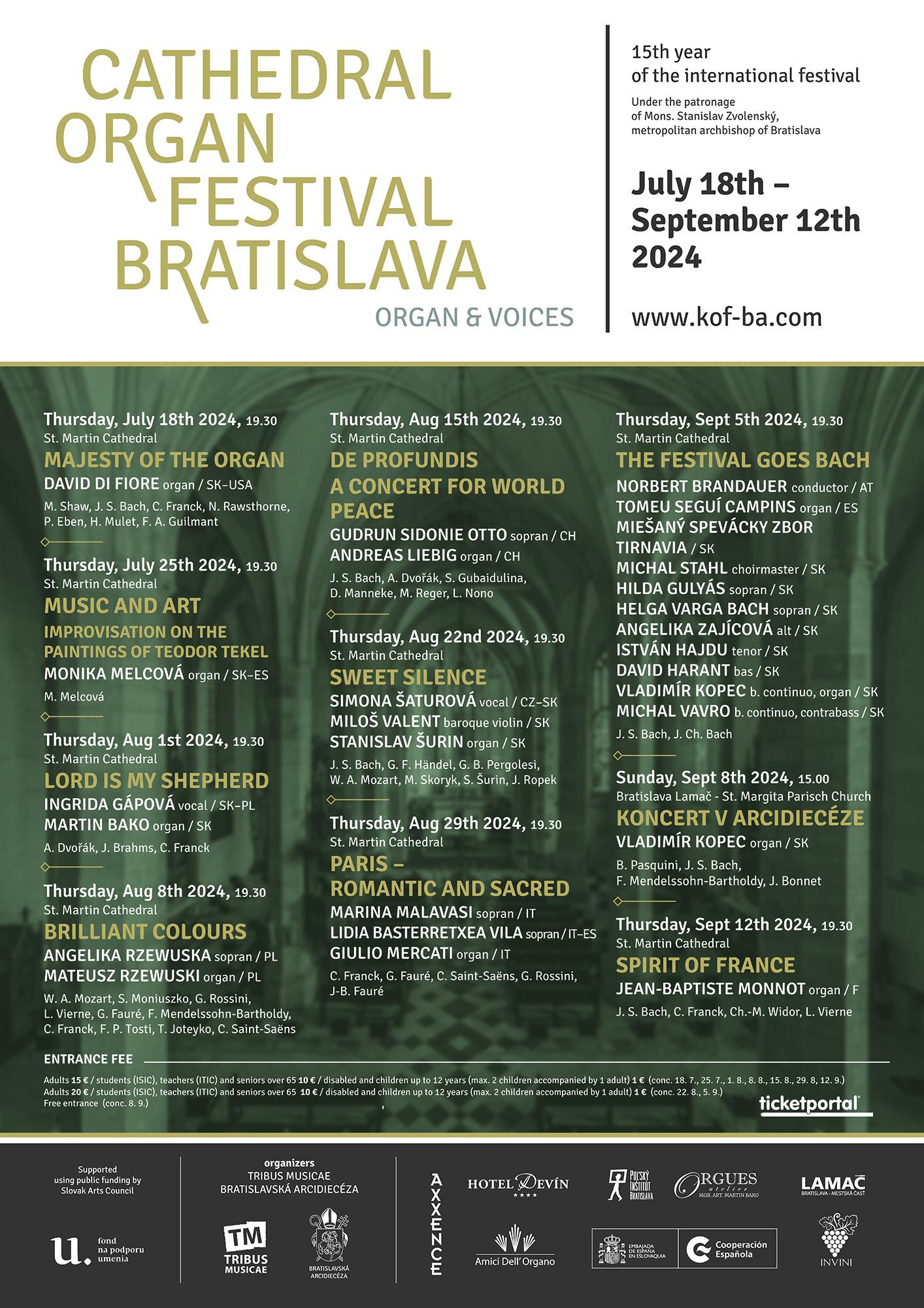 Bratislava, katedrala, festival, organ, plagat