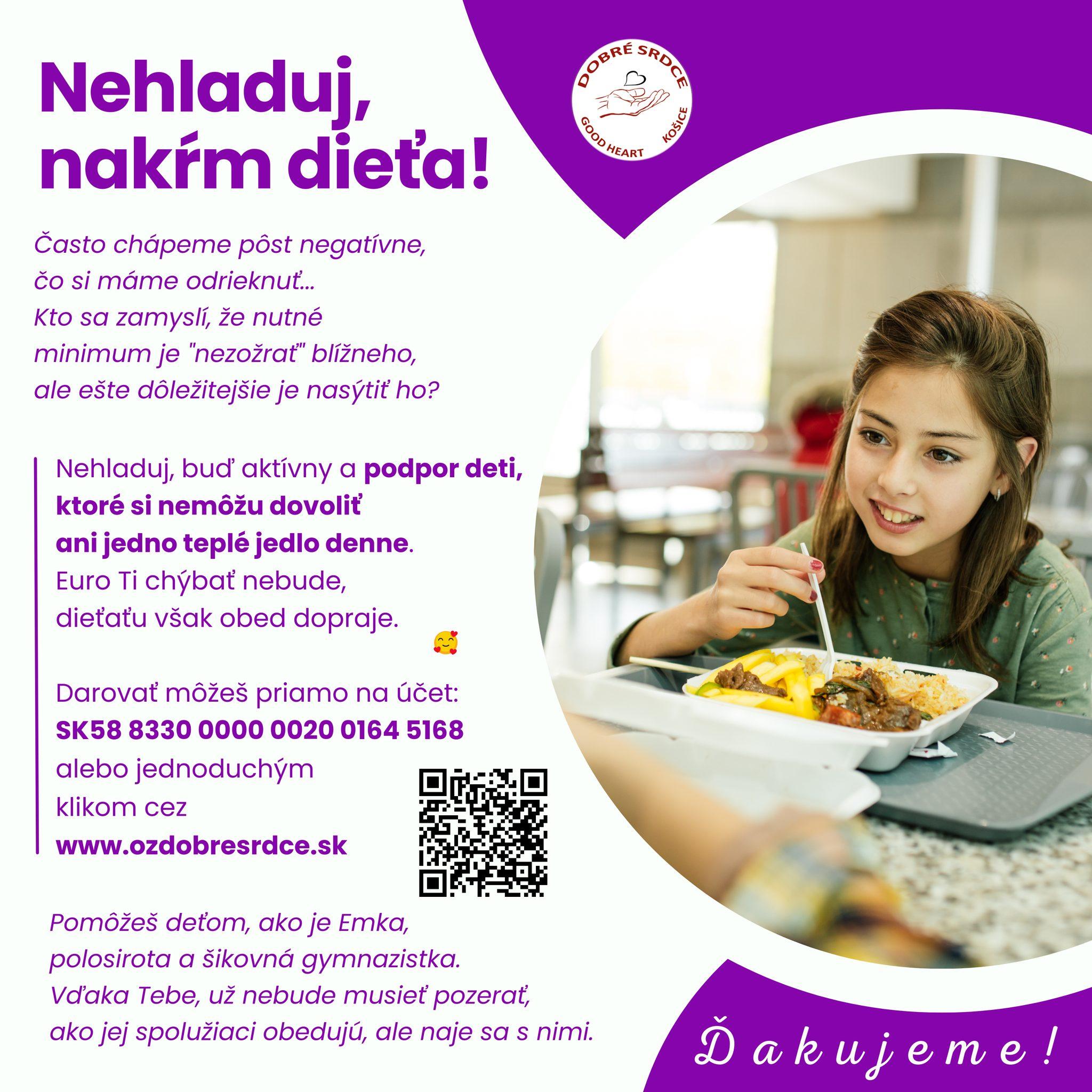 Košice, zbierka, Nehladuj, nakŕm dieťa, plagat