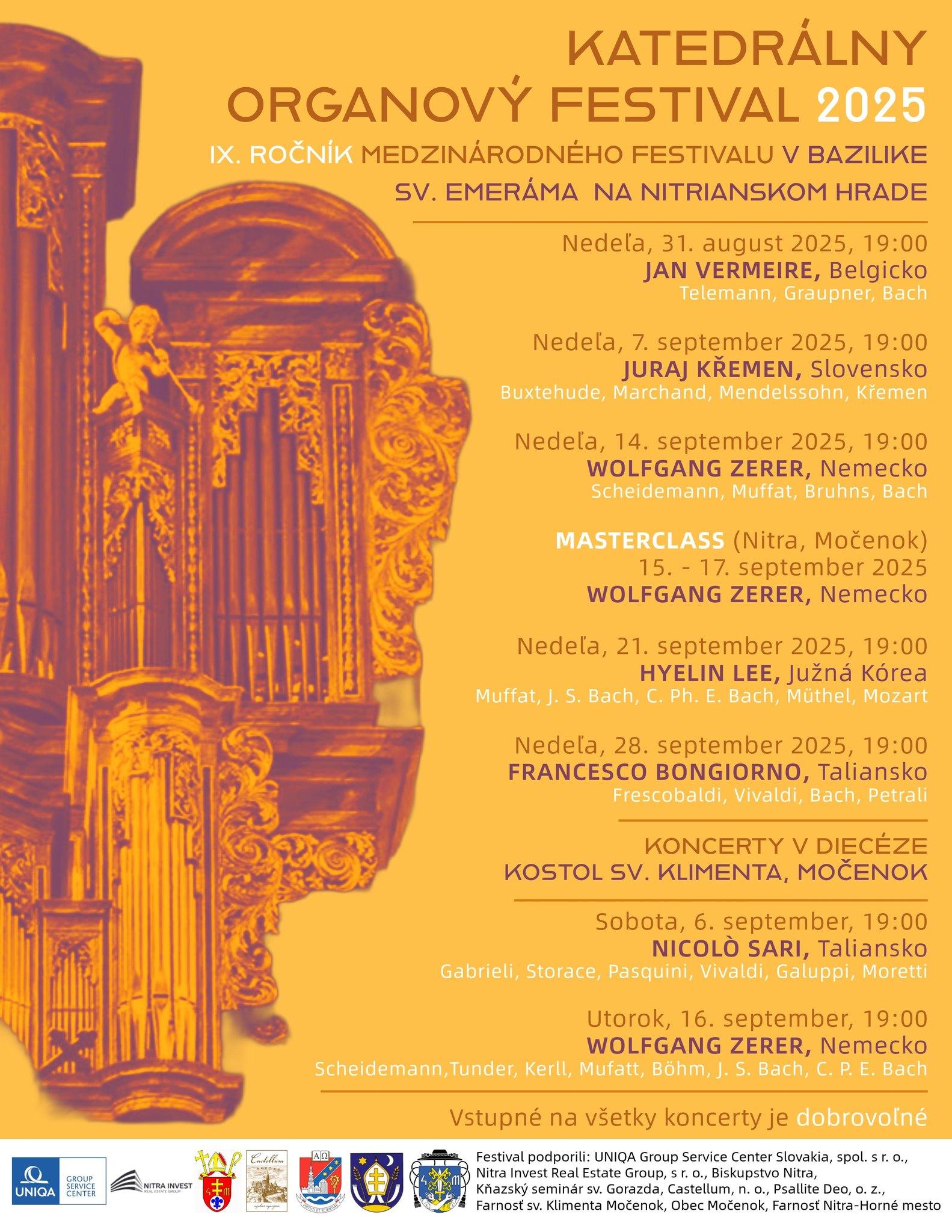 Nitra, festival, organ, plagat