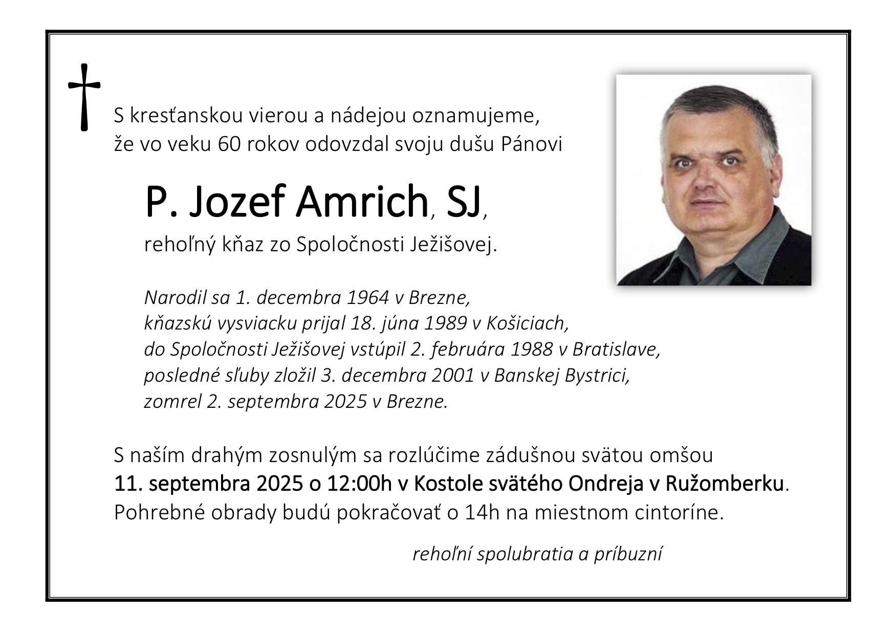 Jozef Amrich, parte, aktualizovane
