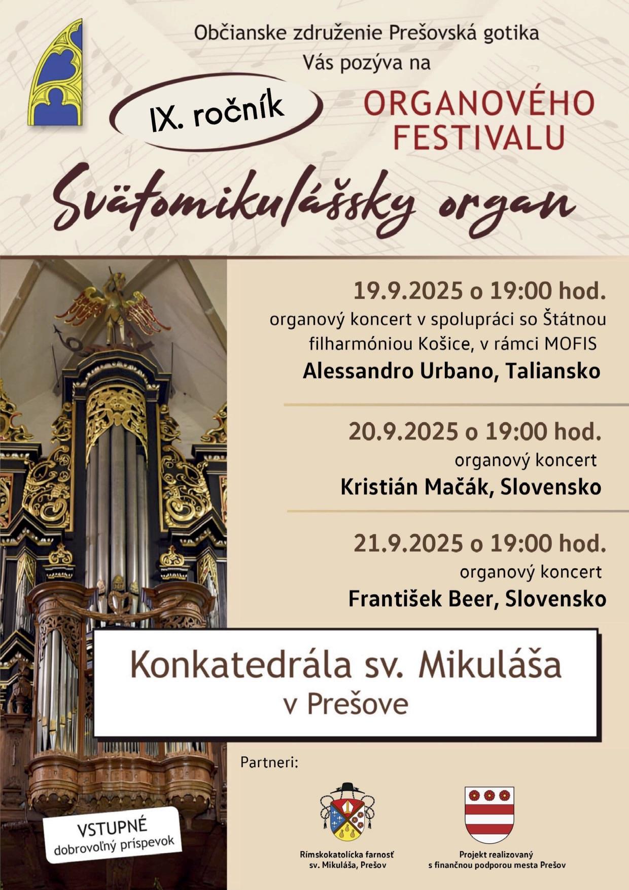 Pre�ov, organ, festival, plagat