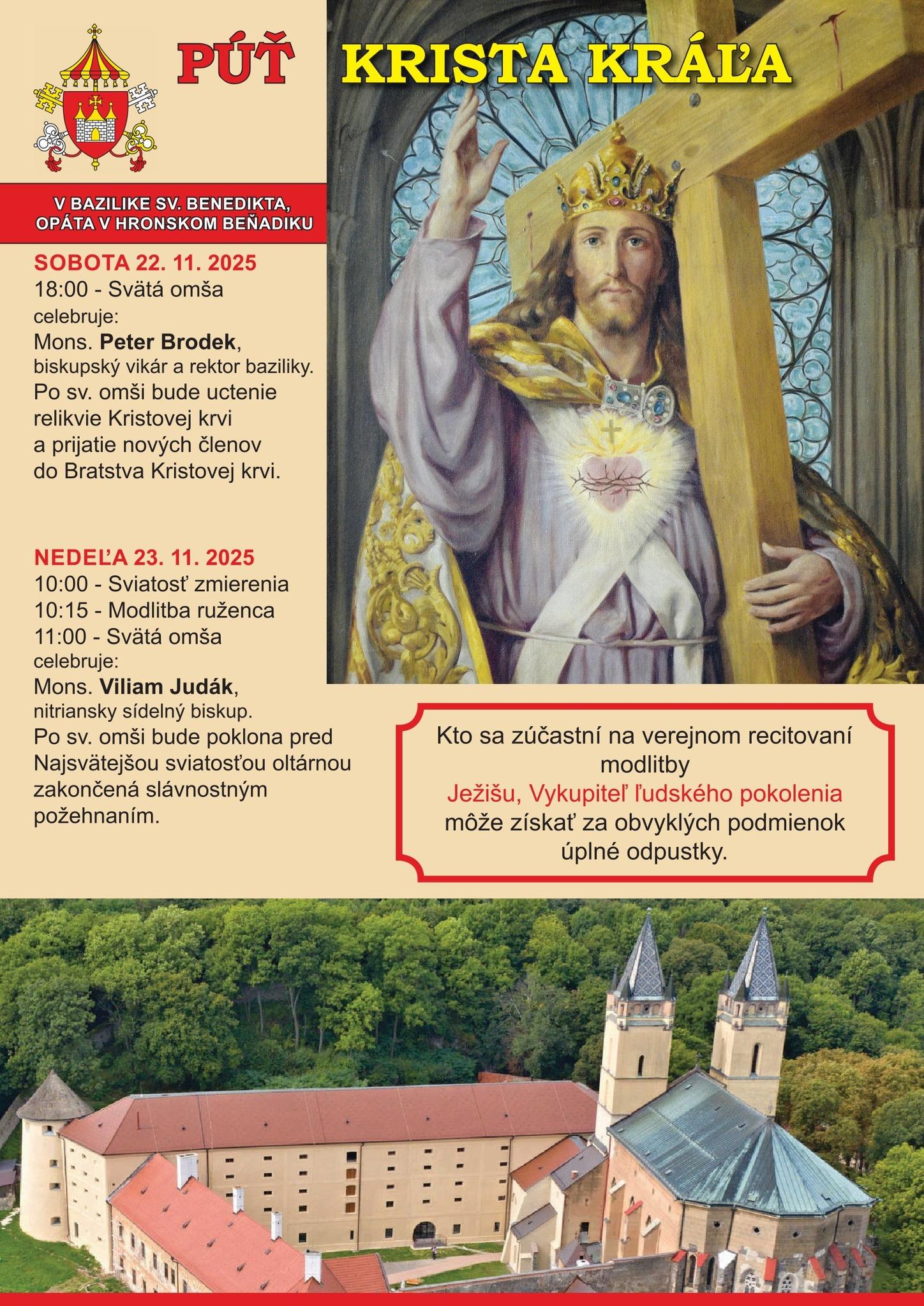 Hronsky Benadik, Kristus kral, put, plagat