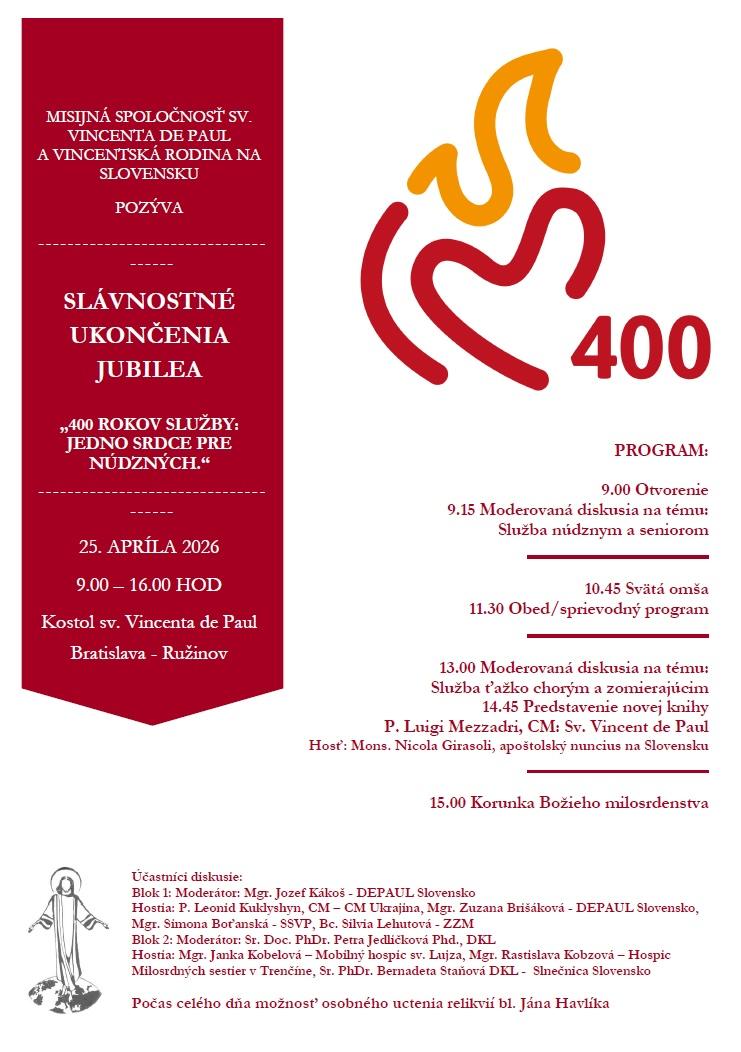 Bratislava, vincentini, zaver, jubileum
