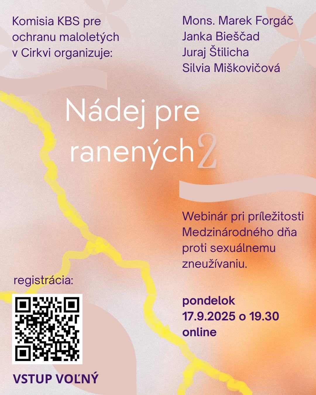 Bratislava, webinar, N�dej pre ranen�ch